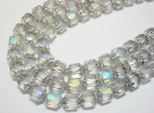 25 Crystal Apollo Cathedral Czech Glass 6mm beads