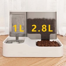 Automatic Cat Food Dispenser with Drinking Water Bowl Pet Feeder Large Capacity