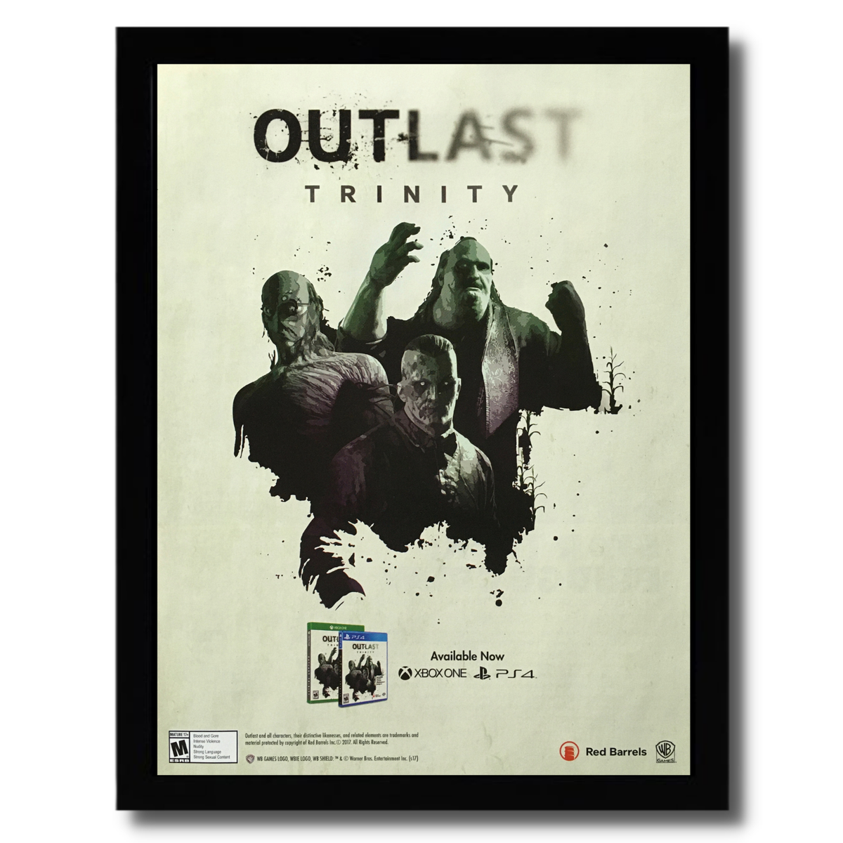 2017 Outlast Trinity Framed Print Ad/Poster PS4 Xbox One Original