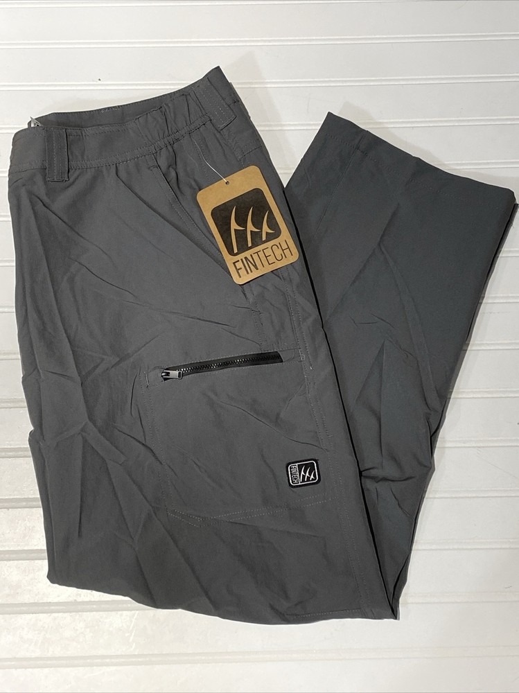 NEW Fintech The Guide Woven Utility Lightweight Cargo Pants XXL Anthracite Gray