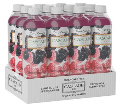 Cascade Ice Zero Calories Black Raspberry Sparkling Water, 17.2 Fl. Oz.(Pack of