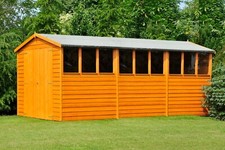 15x10 WOODEN GARDEN SHED APEX ROOF DOUBLE DOOR WINDOWS WORKSHOP OUTSIDE STORAGE
