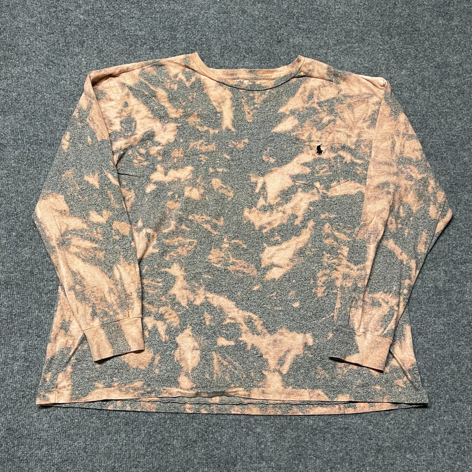 Polo Ralph Lauren camicia uomo XL grigio girocollo nero pony manica lunga personalizzata