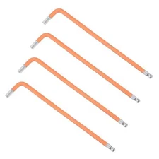 4pcs 5mm Ball End Hex Key Wrench L Shaped Long Arm S2 Steel Repairing Tool