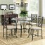 sleek contemporary mainstays 5-piece glass top table & metal dining set, seats 4