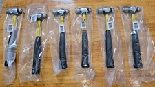 NUPLA  Box of (6)  8oz. Ball Pein Hammers M-8 Fiberglass Handle NOS