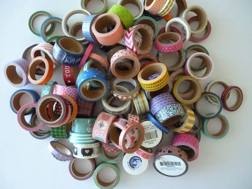 Decorative Craft Tape Lot (90) Rolls - Washi  - Various Designs & Widths