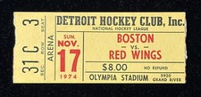 1974 Bobby Orr 2 Goals Nice Ticket Boston Bruins Vs Red Wings May 17🏒