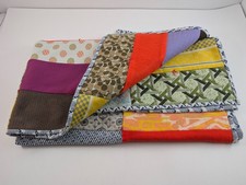 Vintage Patchwork Quilt Lap Throw Blanket Han...