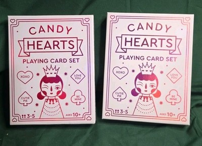 2 - CANDY HEARTS & QUEEN OF SPADES PLAYING CARD GAME SET 3-5 PLAYER AGES 10+  