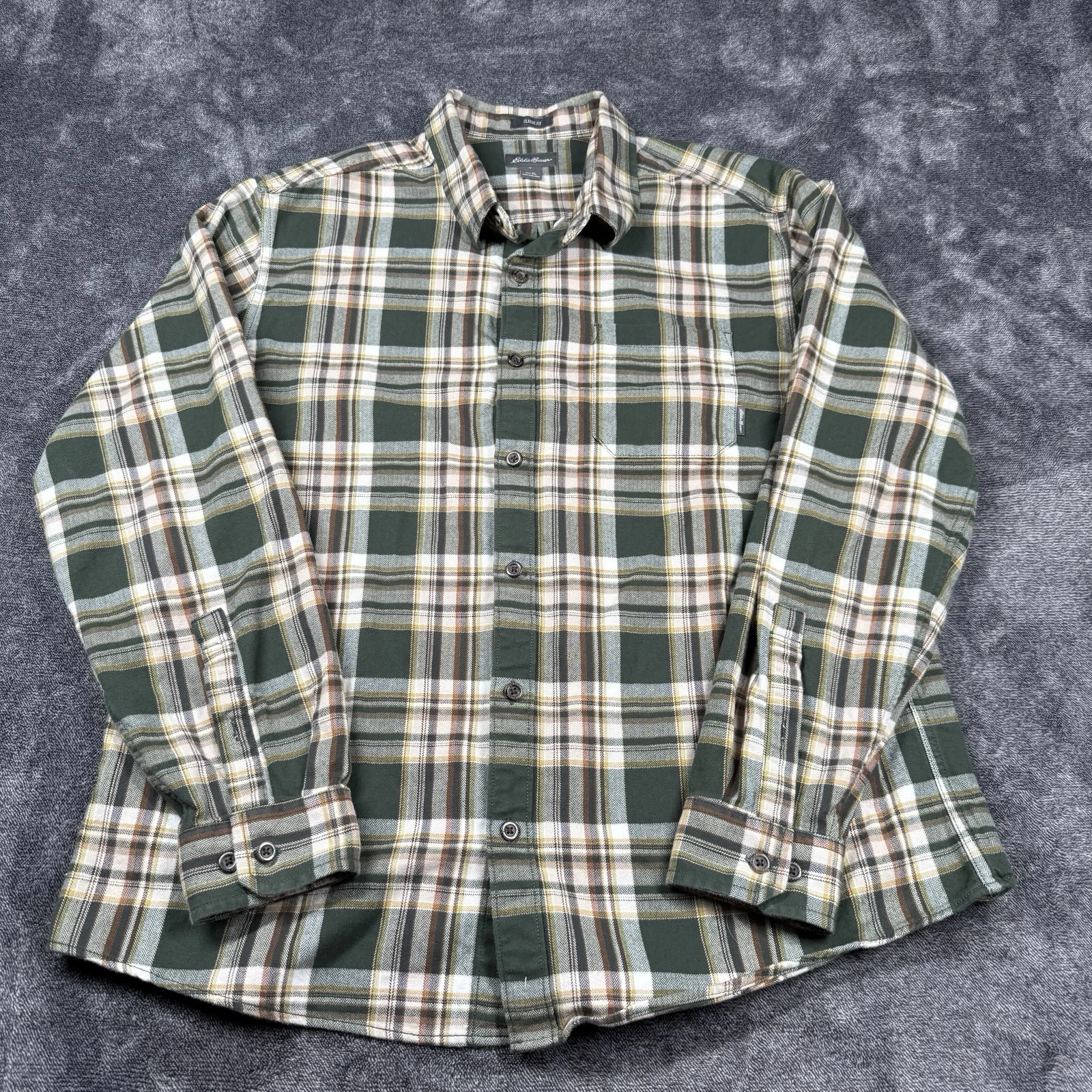 Eddie Bauer Eddie’s Favorite Flannel Shirt Plaid Outdoor Classic Fit Men’s XL