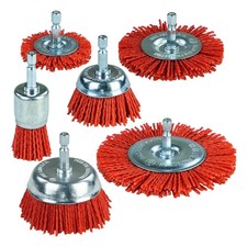 Sali 6 Pack Nylon Filament Abrasive Wire Brush Wheel Cup Brush Set 1/4 Inch Hex