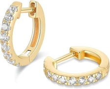 Aretes Argollas en Oro 14K Pendientes Joyería Fina de Moda Regalos Para Mujer