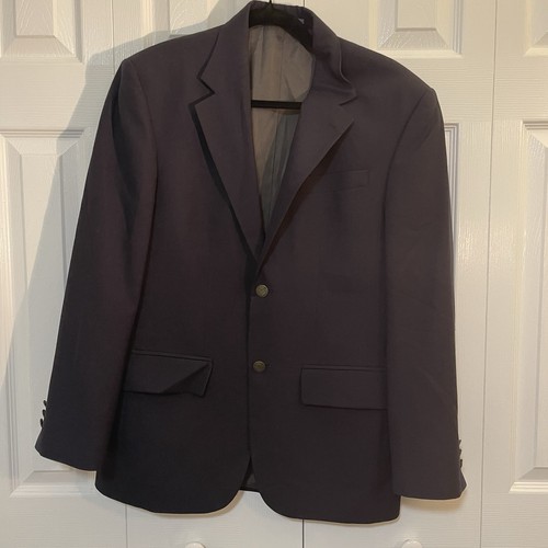 Oscar de la Renta Navy Solid Wool Suit Jacket/Blazer 38S Old Money