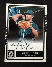 2017 Panini Donruss - Optic - Rated Rookie Matt Olson #167 RC On Card Auto . rookie card picture