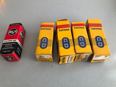 Vintage RCA electron tube 6AT6 (1x)  / Philips  85A2 (1x)/ Philips ORP60 (3x)