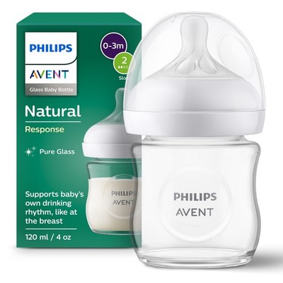Avent Natural Response Glas Babyflasche Flasche  120 ml ab 0 - 3 Monate
