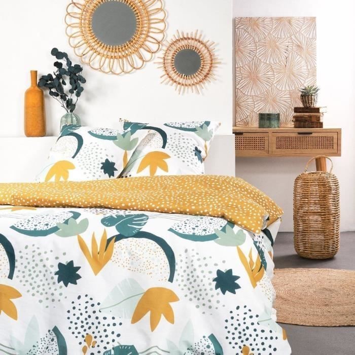 Parure de lit coton 240x220cm TODAY Sunshine housse couette 2 personnes