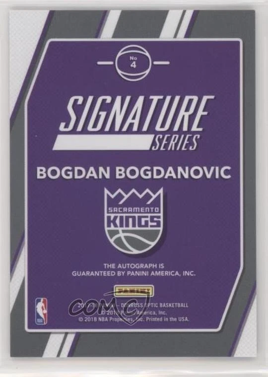 2017 Panini Donruss Optic Signature Series Bogdan Bogdanovic #4 Rookie Auto RC - Image 2 of 2