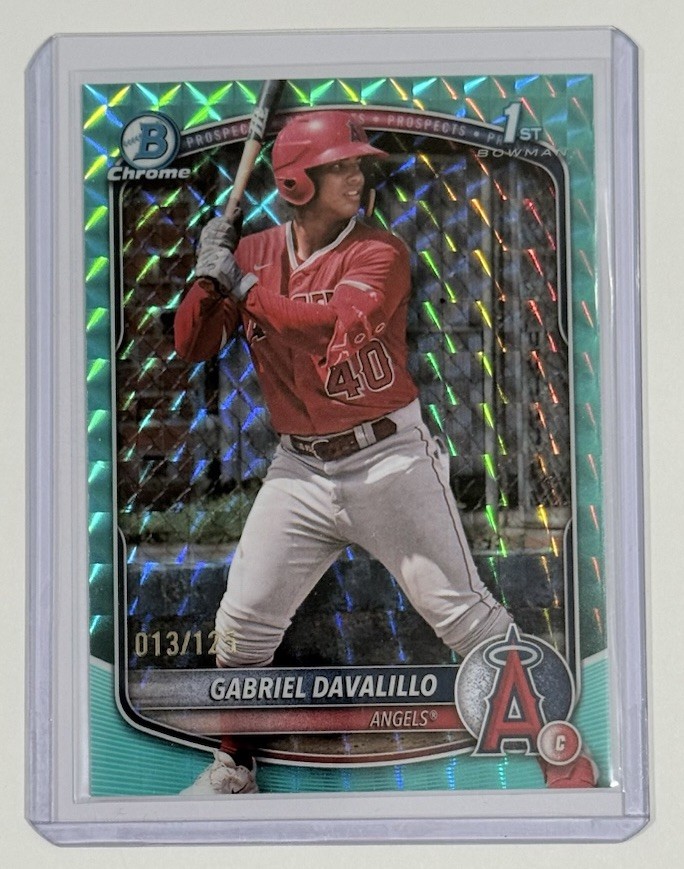 2025 Bowman Chrome #BCP-178 Gabriel Davalillo 1st Aqua Geometric /125 Angels