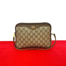 Borsa a tracolla Gucci GG logo metallo pelle PVC marrone 73213