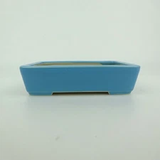 Bonsai Pot Aoka Small Rectangular Glazed Ceramic 12cm Length Used