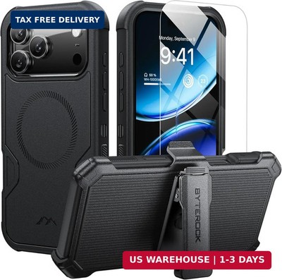 for iPhone 17 Pro Max Case 6.9'' with Belt Clip Holster,Compatible with MagSafe,A