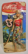 Vintage Barbie Clone Coca Cola  11.5" Fashion Doll BBI Toy New Card Heavily Worn