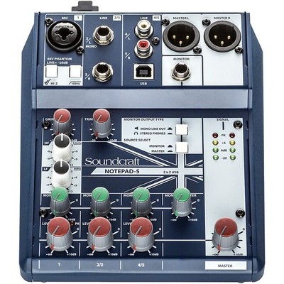 Soundcraft Notepad5 SmallFormat Analog Mixing Console With USB IO
