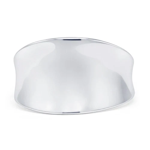 Vintage Style Concave Ring 925 Sterling Silver 12.4mm