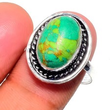 Copper Turquoise Gemstone 925 Sterling Silver Jewelry All Size Ring For Gift