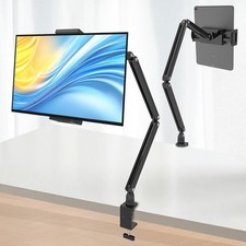 Tablet Stand for Desk/Bed, Adjustable iPad Holder Clamp Mount, Foldable Table...