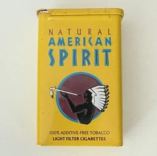 Vintage Natural American Spirit Collectors Hinged Cigarette  Tin Box 1982-20th