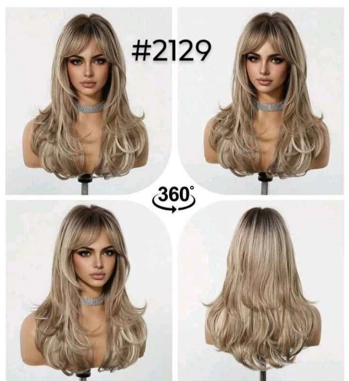 Pelucas de cabello sintético resistente al calor de 24 pulgadas para disfraces diarios y fiestas Foto 4 de 4