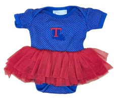 Louisiana Tech Bulldogs Girls Newborn Infant Tutu Bodysuit by TWO FEET AHEAD EUC