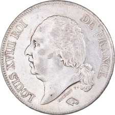 [#1043451] Coin, France, Louis XVIII, 5 Francs, 1824, Paris, Rare in this qual, 