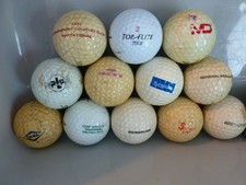 Lot of 12 Vintage Used Logo Golf Balls