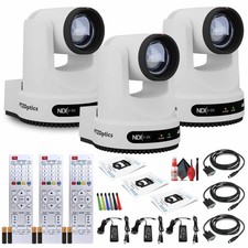 3 x PTZOptics Move 4K PTZ Camera with 20x Zoom White  PT20X-4K-WH-G3 