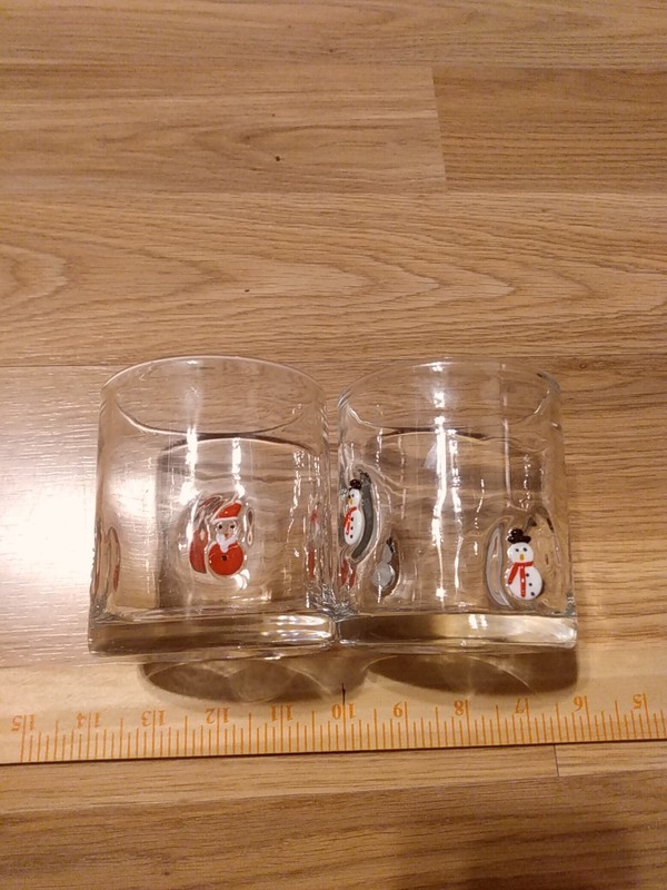 Two Christmas Rock Glasses Made By Anthropology
