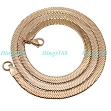 18K Rose Gold Filled Hypoallergenic 24" 5mm Wide Flat Herringbone Chain Necklace