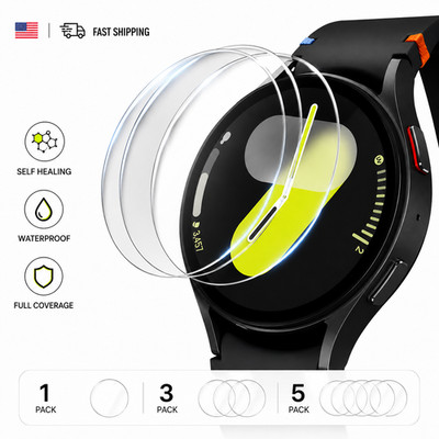 3x Hydro Screen Protector for Samsung Galaxy Watch 4/5/6/7/8 40/44 Classic 43/47