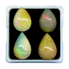 4 Pcs Natural Ethiopian Opal 12-13mm Untreated Loose Cabochon Gemstones Lot
