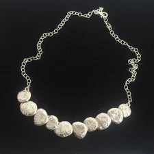 Silpada N1984 Still Shining Sterling Silver Hammered Discs 18" Necklace 22 grams
