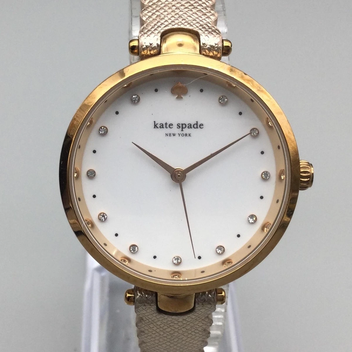 Kate Spade Gold Tone Birds on the Line 34mm Watch White Leather w New Battery kate spade new york Gold Band Wristwatches for sale | eBay main image 2