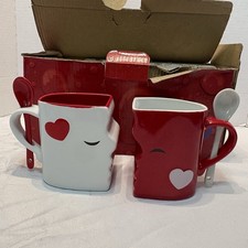 Blu Devil Kissing Mugs Set, Wedding Anniversary Gifts, Couple's Large Cups