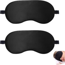 2 Pack Sleep Mask,Silk-Like Eye Mask with Adjustable Strap, Soft Eye Eye Sleep