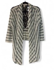 Alberto Makali Shall Cardigan Gray Sweater With Black Embroidery