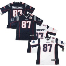 MEN Gronkowski 87 Patriot Super Bowl LI 51 Navy  White - All Stitched Jersey