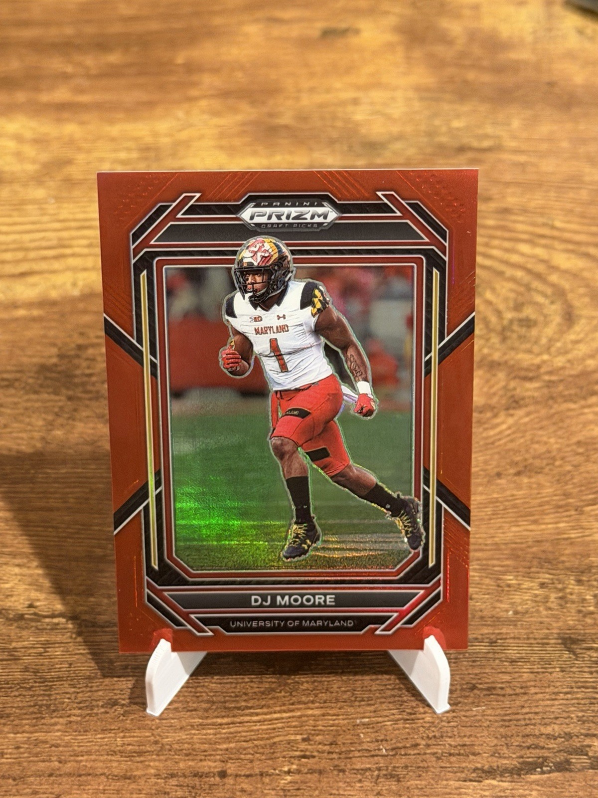 DJ Moore 2023 Panini Prizm Draft Picks #32 Red /299 - Maryland Terps Color Match