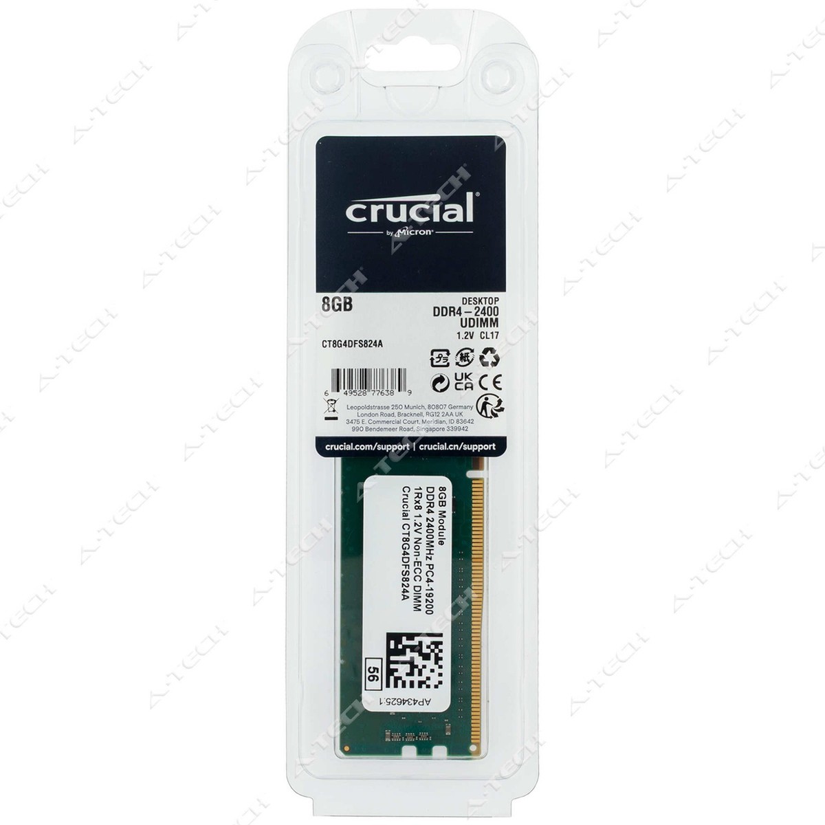 Crucial 8GB (1 x 8GB) PC4-19200 (DDR4-2400) Memory
